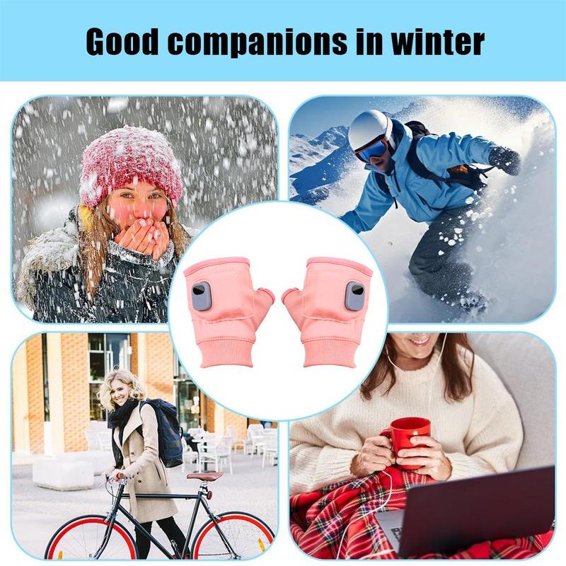 Portable Rechargeable Heated Gloves, Adjustable Temperature Hand Warmer, Windproof Gloves for Office, Outdoor Hiking, Cycling