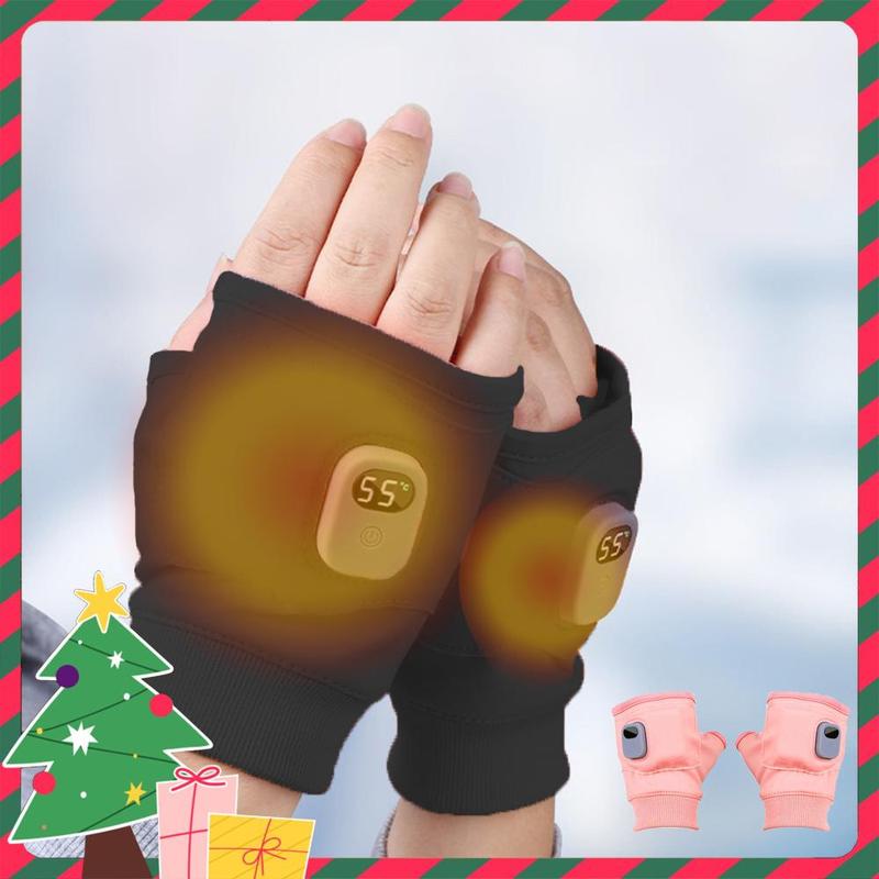 Portable Rechargeable Heated Gloves, Adjustable Temperature Hand Warmer, Windproof Gloves for Office, Outdoor Hiking, Cycling