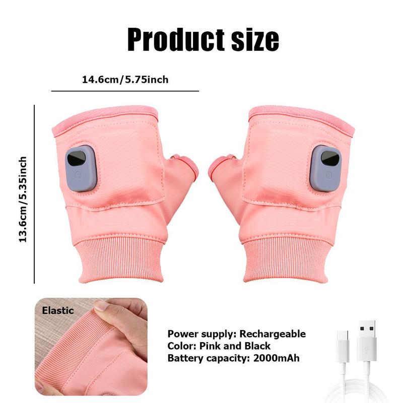 Portable Rechargeable Heated Gloves, Adjustable Temperature Hand Warmer, Windproof Gloves for Office, Outdoor Hiking, Cycling