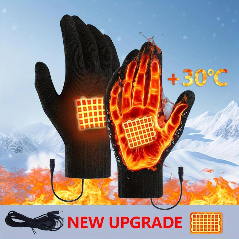 USB Heated Gloves, Touch Screen Compatible, Warm Heating, Elastic Cuffs, Thickened Non-slip Design, Wear-resistant, without Battery, USB Can Only Be Used When Plugged In, Suitable for Winter Unisex, Christmas Gift