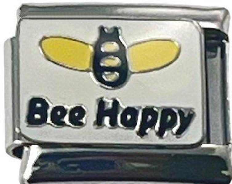 Italian Charm Link Bee Happy Bumble Bee 9mm