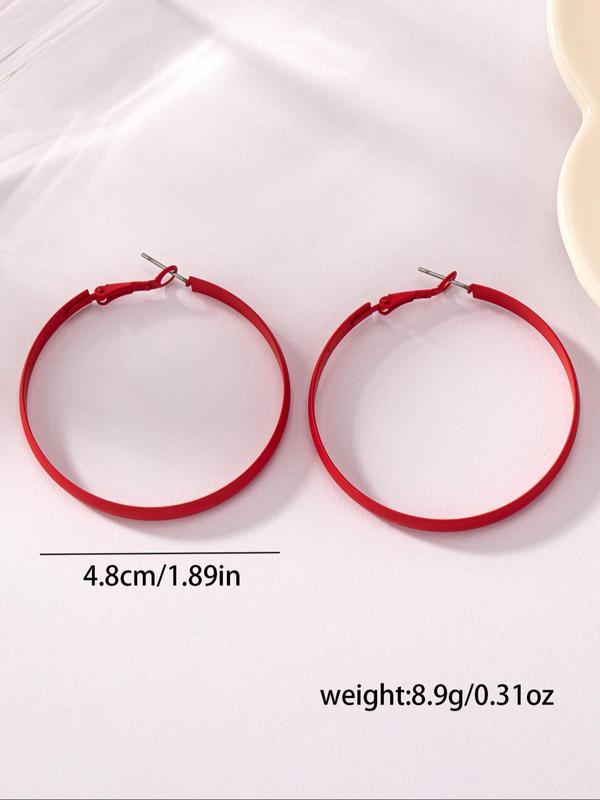 Simple Plain Color Hoop Earrings (1 Pair), Casual Jewelry for Women, Fashion Jewelry for Party, Daily Clothing Decor, Trendy All-match & Exquisite Jewelry for Birthday Gift