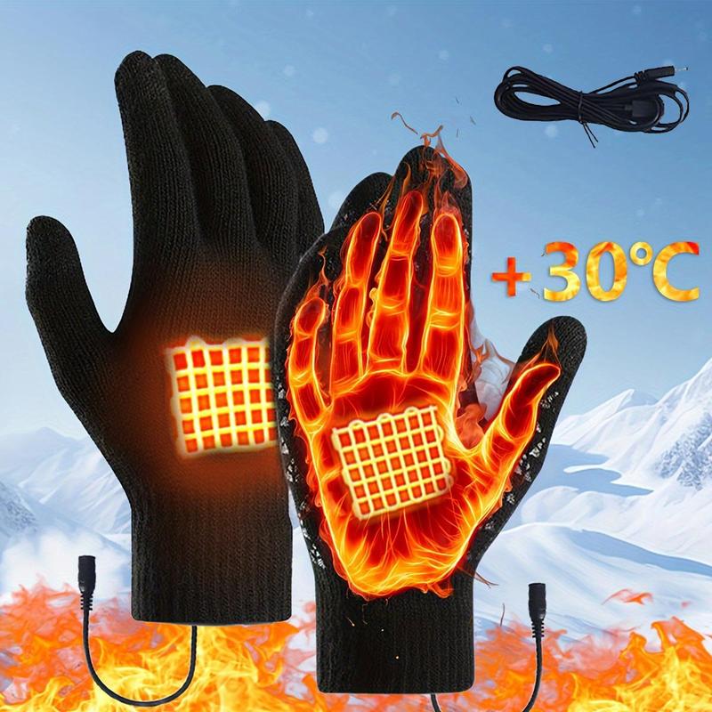 USB Heated Gloves, Touch Screen Compatible, Warm Heating, Elastic Cuffs, Thickened Non-slip Design, Wear-resistant, without Battery, USB Can Only Be Used When Plugged In, Suitable for Winter Unisex, Christmas Gift