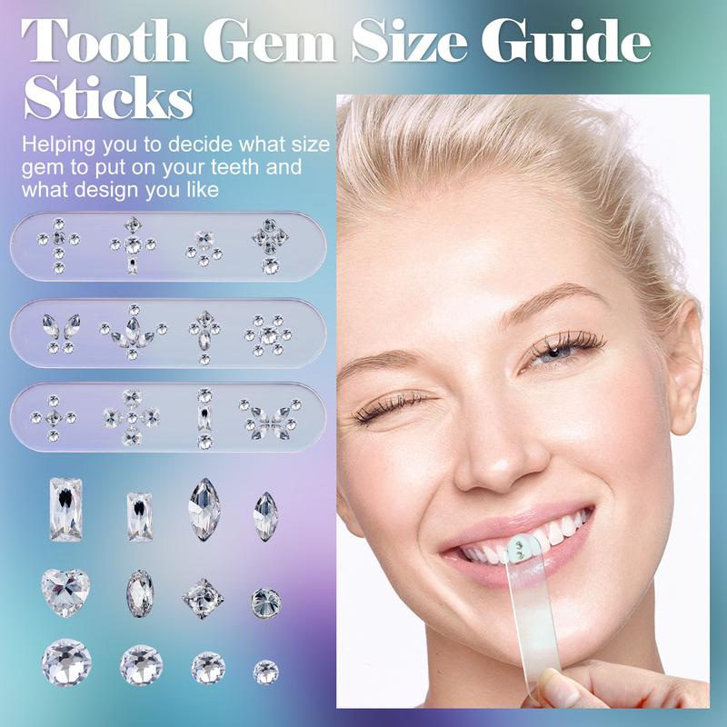 Tooth Gem Kit with Tool Easy to Install and Detach , 260 Pieces Flat Back Gem Multi Shaped for Teeth, Crystal Tooth Drill For Date And Party QiaoCrystalStar Holiday Gifts Give Girlfriend Gifts