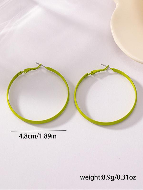 Simple Plain Color Hoop Earrings (1 Pair), Casual Jewelry for Women, Fashion Jewelry for Party, Daily Clothing Decor, Trendy All-match & Exquisite Jewelry for Birthday Gift