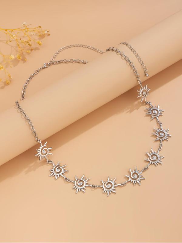 Women's Elegant Sun Design Waist Chain, Retro Waist Chain for Party, Daily Clothing Decor, Trendy All-match & Exquisite Vintage Body Jewelry for Birthday Gift