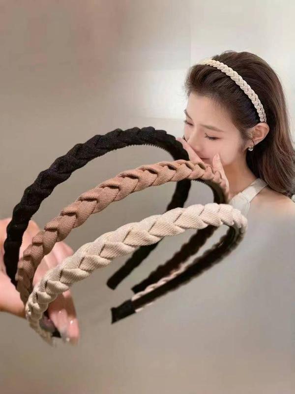 Women's Elegant Braided Textured Design Hair Hoop, Trendy Minimalist Hair Hoop, Chic All-match Hair Accessories for Hairstyle Decor