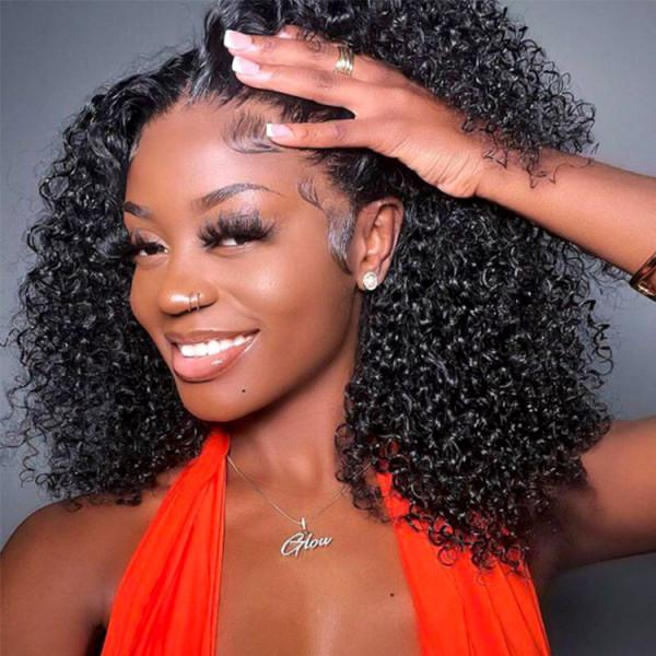 Wiggins 250% Density 13x4 HD Lace Frontal Wig Big Short Curly Lace Front Wig Full And Thick Human Hair Pre Plucked 7*4 Ready Go Wig Pre Cut Lace Pre Bleached Knots Wigs