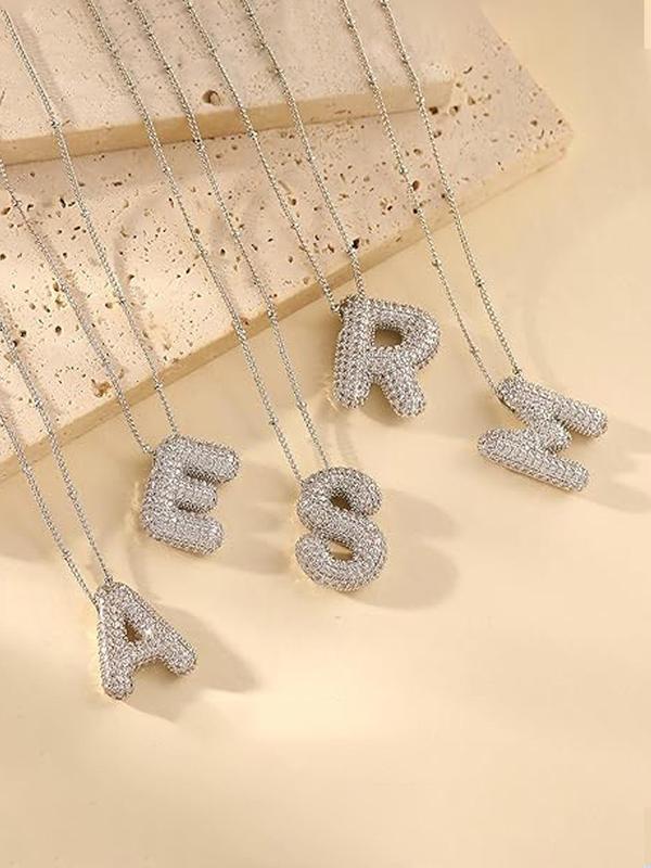 Fashion Bubble Letter Design Pendant Necklace for Women & Girls, Fashion Jewelry for Party, Daily Clothing Decor, Trendy All-match & Exquisite Jewelry for Birthday Gift