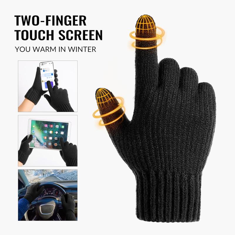 Winter Gloves for Men - Women Upgraded Touch Screen Cold Weather Thermal Warm Knit Glove