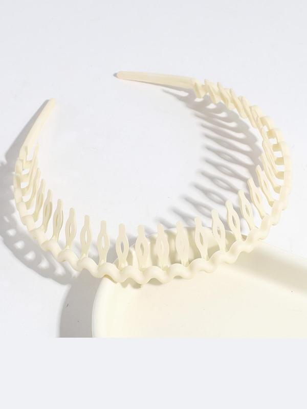 3pcs set Simple Plain Wavy Design Hair Hoop, Minimalist Fashion Hair Clip, Casual Versatile Hair Accessories for Women