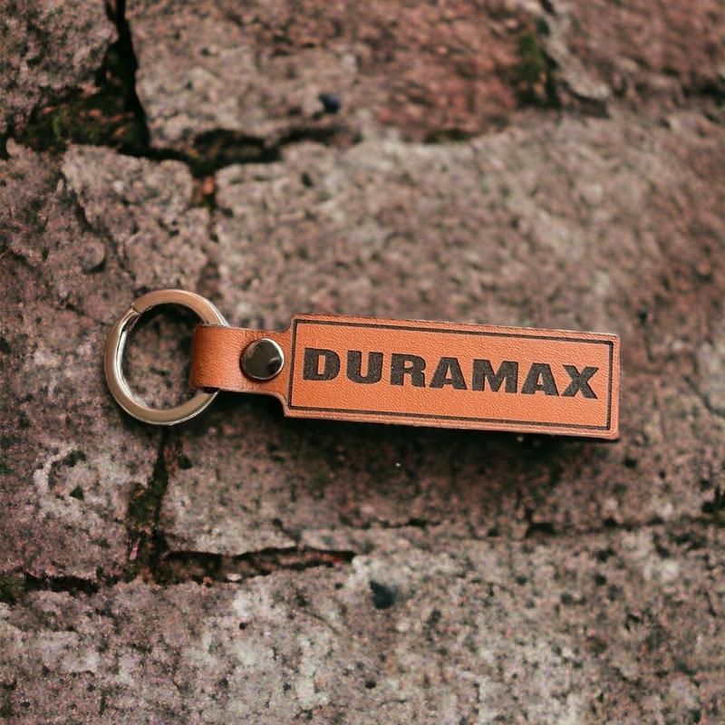 Duramax Chevy Genuine Leather Keychain for Diesel Trucks