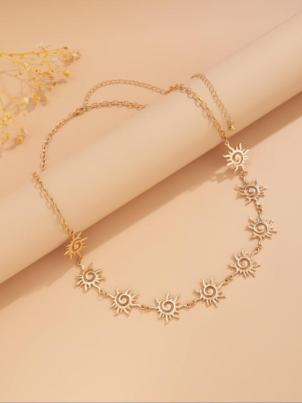 Women's Elegant Sun Design Waist Chain, Retro Waist Chain for Party, Daily Clothing Decor, Trendy All-match & Exquisite Vintage Body Jewelry for Birthday Gift