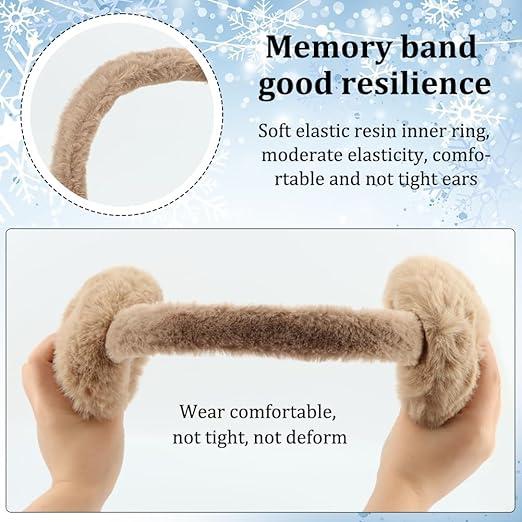 Solid Color Plush Earmuffs, Soft Ear Warmer, Foldable Ear Muffs, Comfortable Coldproof Earmuffs for Winter indoor & Outdoor