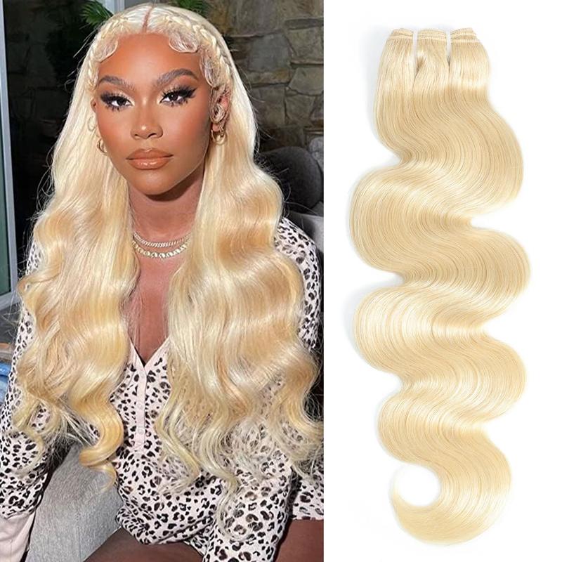 613 Blonde Bundles Human Hair 100% Unprocessed 12A Grade Brazilian Virgin  Body Wave Bundles,Bundles with Closure 4x4 Free Part HD Lace Closure