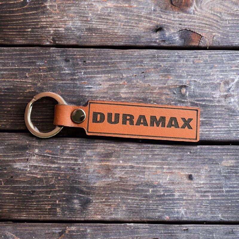 Duramax Chevy Genuine Leather Keychain for Diesel Trucks