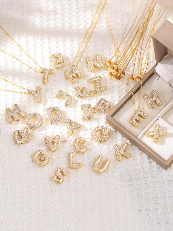 Fashion Bubble Letter Design Pendant Necklace for Women & Girls, Fashion Jewelry for Party, Daily Clothing Decor, Trendy All-match & Exquisite Jewelry for Birthday Gift