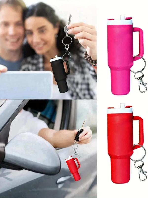 2024 New Style Ice Cup Design Keychain, Fashionable Keychain for Women & Men, Trendy All-match & Exquisite Keychain for Birthday Gift, Keychain for Car, Key