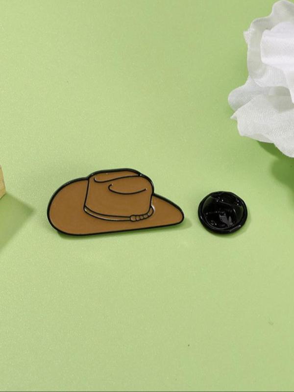 New Cowboy Hat Design Brooch, Enamel Pin Suitable for Backpacks, Jeans, Scarves, Hats Decoration, Trendy All-match & Exquisite Brooch for Birthday Gift