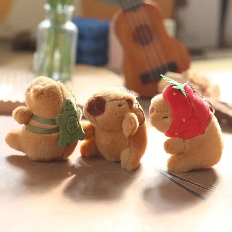 Cute Cartoon Capybara Pendant Plush Toy Doll Bag Hanging Ornaments Cute Kapila Keychain Doll Desktop Doll Ornaments Car Pendant