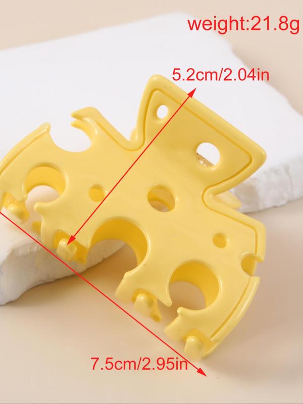 Cute Cheese Design Hair Claw for Women & Girls, Fashion All-match Hair Accessories for Daily Use, Minimalist Headwear Suitable for Hair