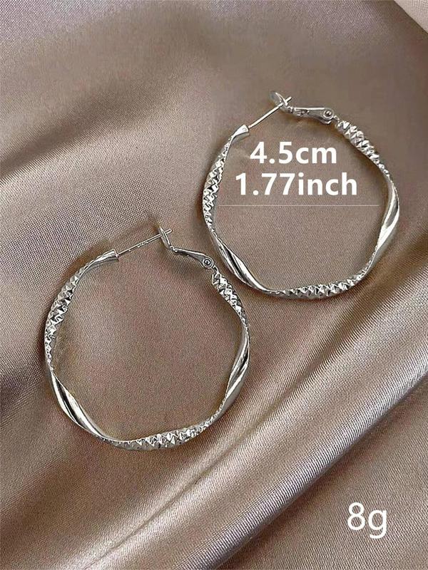 Minimalist Temperament Twist Design Rhinestone Decorated Hoop Earrings, 1 Pair Fashion Exquisite Silky Texture Design Hoop Earrings, Elegant Jewelry for Party, Daily Clothing Decor for Girl