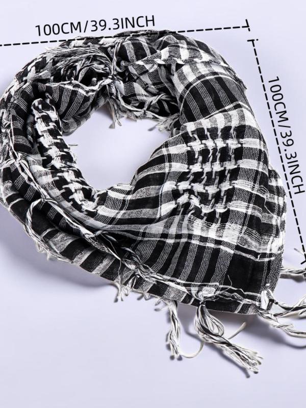 Plaid Print Scarf, Casual Street Style Wrap Shawl For Men & Women, Fashion Accessories For Outdoor Activities