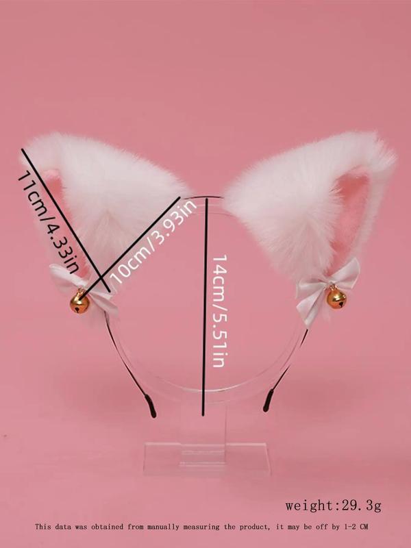 Cute Cat Ear & Bells Design Hair Hoop, Fashionable Hair Accessories for Women & Girls, Lovely Hairwear for Daily Used