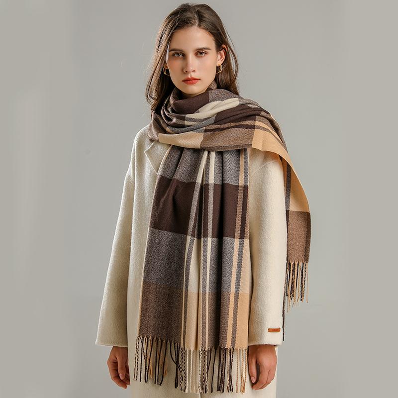 Warm Cashmere Blanket Women Travel Winter Scarf Fashion Plaid Pashmina Thick Shawl Wraps With Tassel Casual Bufanda Poncho New