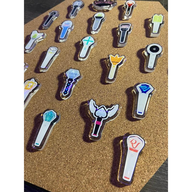 KPop Lightstick Acrylic Pins 1.5