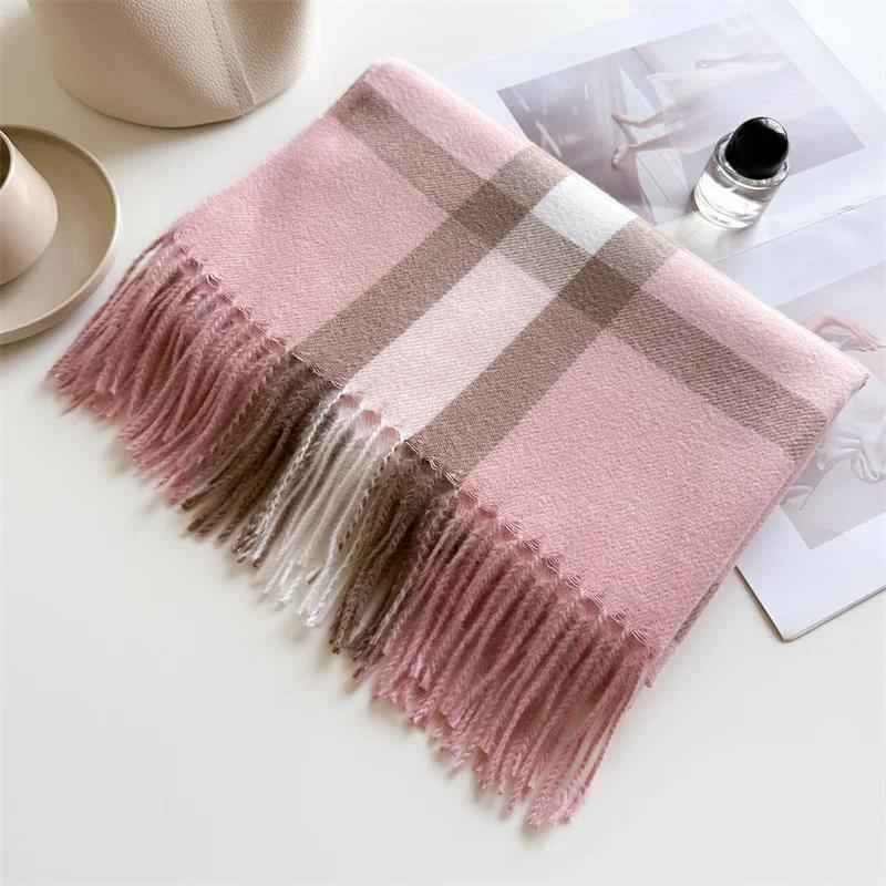 Autumn Winter Fashion Cashmere Imitation Scarf Men Women Warm Thickening Shawl Neckerchief Scarves Accessories Bufanda Tassel