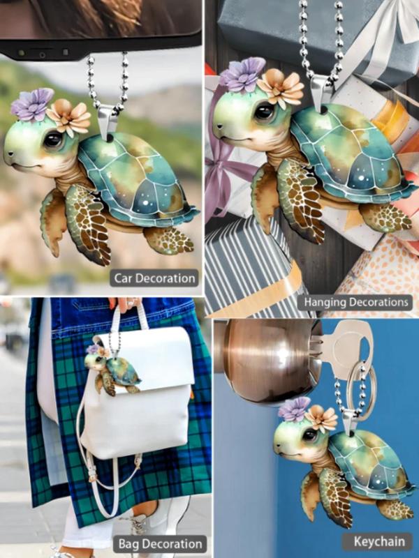 Cute Turtle Shaped Keychain, Acrylic Keychain for Car Bag Decoration, Exquisite Bag Pendant Keychain