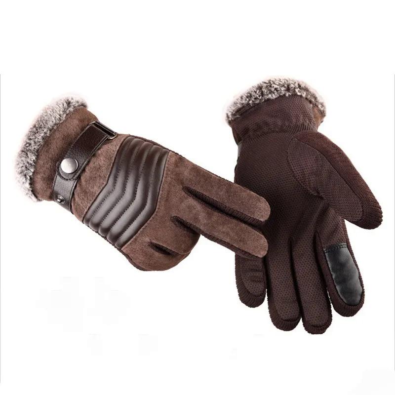 Touch Screen Winter Warm Men's Gloves Genuine Leather Casual Gloves Mittens for Men Outdoor Sport Full Finger Glove