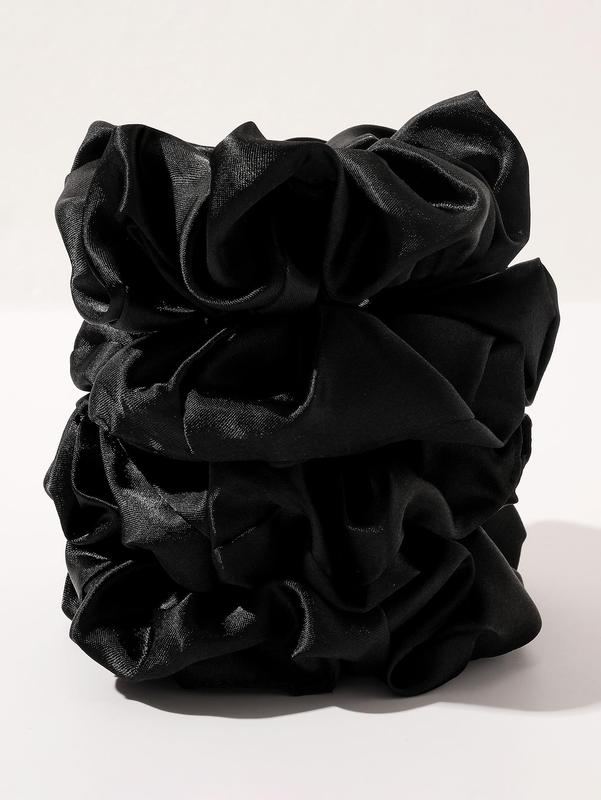 8pcs Plain Ruched Satin Scrunchie