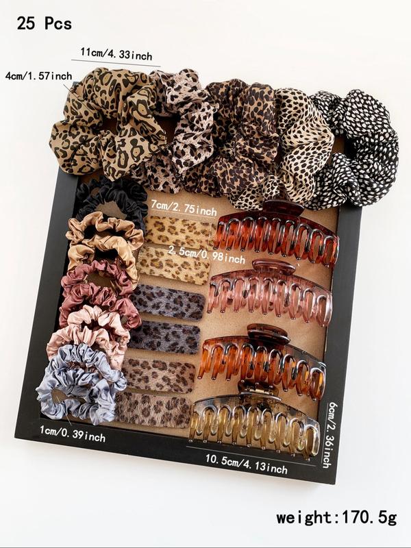 Solid Color Hair Accessories Sets, Simple High Elasticity Durable Strong Pull Hair Ties & Hair Claws, Casual Versatile Hair Accessories for Women & Girls for Back To School Use