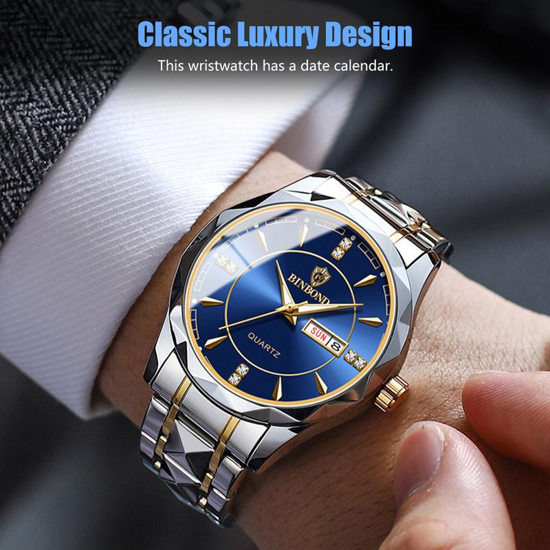 Waterproof Men Watch Stainless Steel Quartz Luminous Classic Business Wristwatch Does not apply