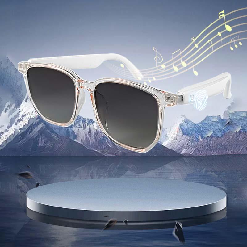 New GS-03 New Smart Glasses, Dual Motherboard Dual Magnetic Charging Classic Transparent TR90 Glasses Frame with Gradient Color Polarized Lenses, Highlighting High Grade Quality Sunglasses for Boys & Girls