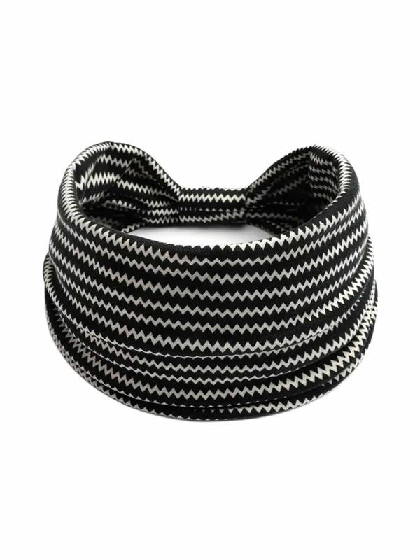 4pcs Women's Chevron Print Sport Wide Hair Band, Casual Boho Sweat-absorbent Elastic Hair Band, Hair Accessories for Yoga Sport Gym