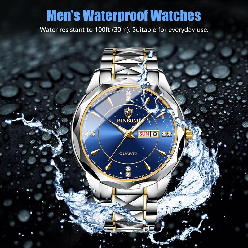 Waterproof Men Watch Stainless Steel Quartz Luminous Classic Business Wristwatch Does not apply