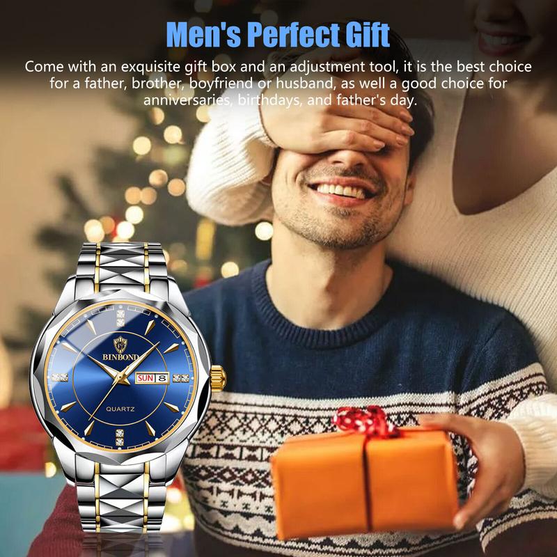 Waterproof Men Watch Stainless Steel Quartz Luminous Classic Business Wristwatch Does not apply