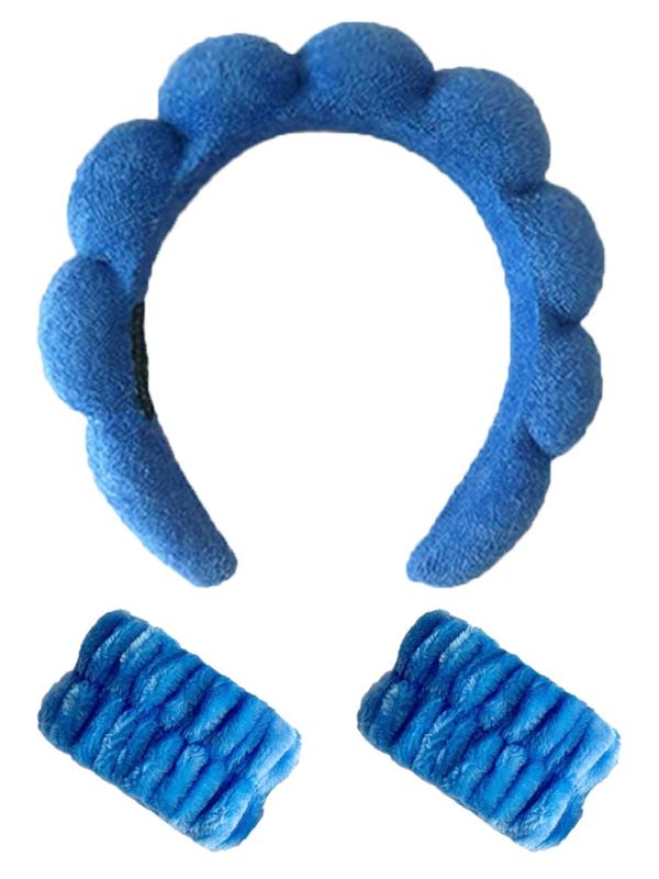 Women's Hair Hoop & Wristband Set, Soft & Absorbent Hair Hoop & Wristband, Fashion Hair Accessories for Skincare & Face Washing