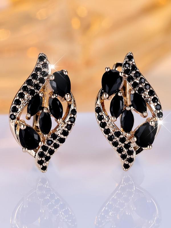 Elegant Rhinestone Decorated Stud Earrings, Fashionable Jewelry for Women for Party, Daily Clothing Decor, Trendy All-match & Exquisite Jewelry for Birthday Gift