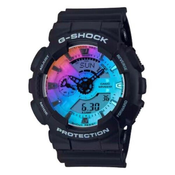 G-Shock GA-110SR-1A Men's Blue Resin Analog-Digital Watch Rainbow Dial