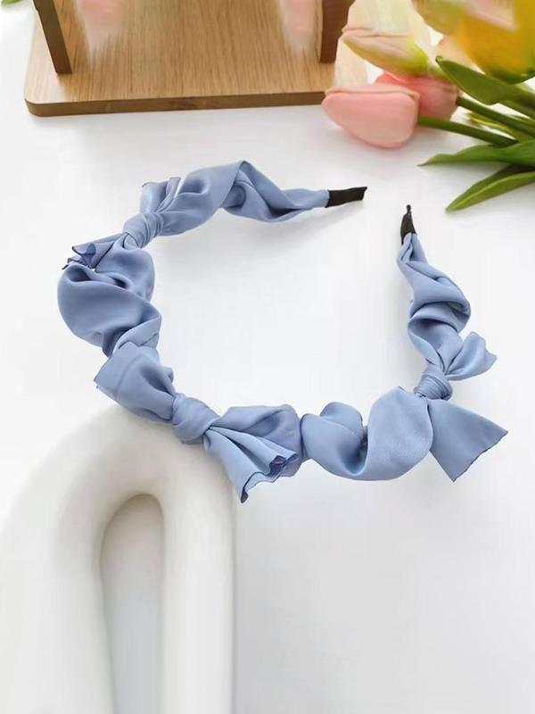 Solid Color Bow Decor Hair Hoop, Cute Hair Accessories for Women & Girls, Minimalist Headwear Suitable for Thick Hair