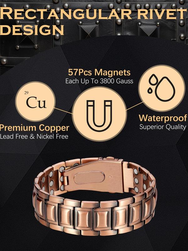 Men's Sporty Magnetic Matching Bracelet, Unique Folding Clasp Wristband Brazaletes with Adjustment Tool, Fashion Accessories for Clothing Decor, for Gift