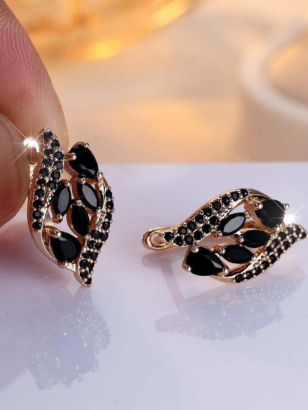 Elegant Rhinestone Decorated Stud Earrings, Fashionable Jewelry for Women for Party, Daily Clothing Decor, Trendy All-match & Exquisite Jewelry for Birthday Gift