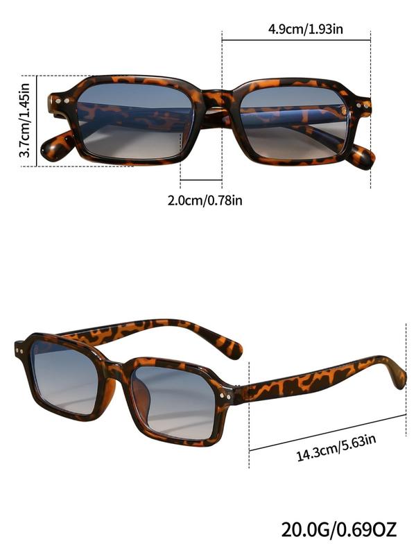 Unisex Street Style Rivet Decor Square Frame Sunglasses, Trendy Casual Tinted Lens Sunglasses for Everyday Use, Fashion Accessories for Outdoor Activities