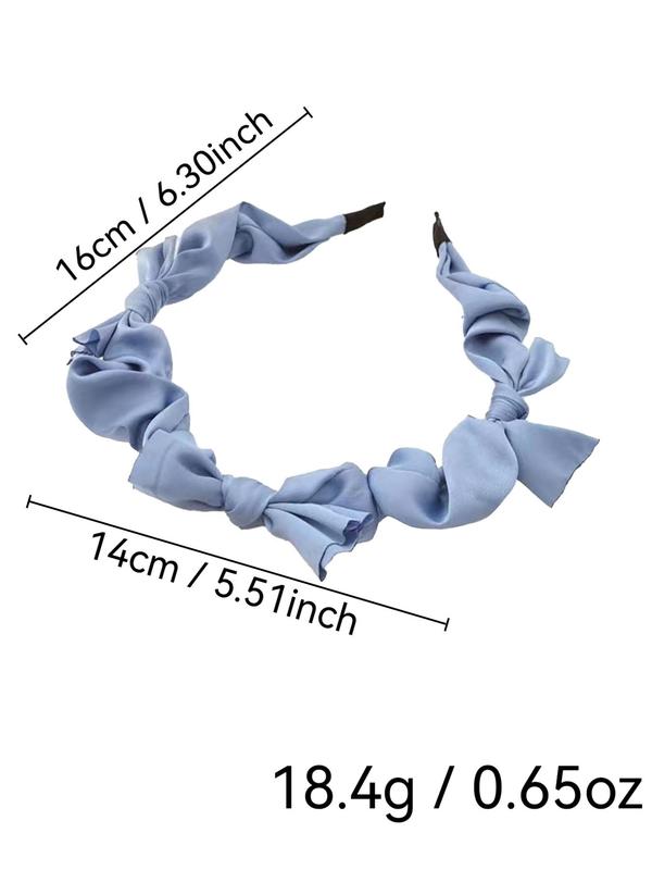 Solid Color Bow Decor Hair Hoop, Cute Hair Accessories for Women & Girls, Minimalist Headwear Suitable for Thick Hair