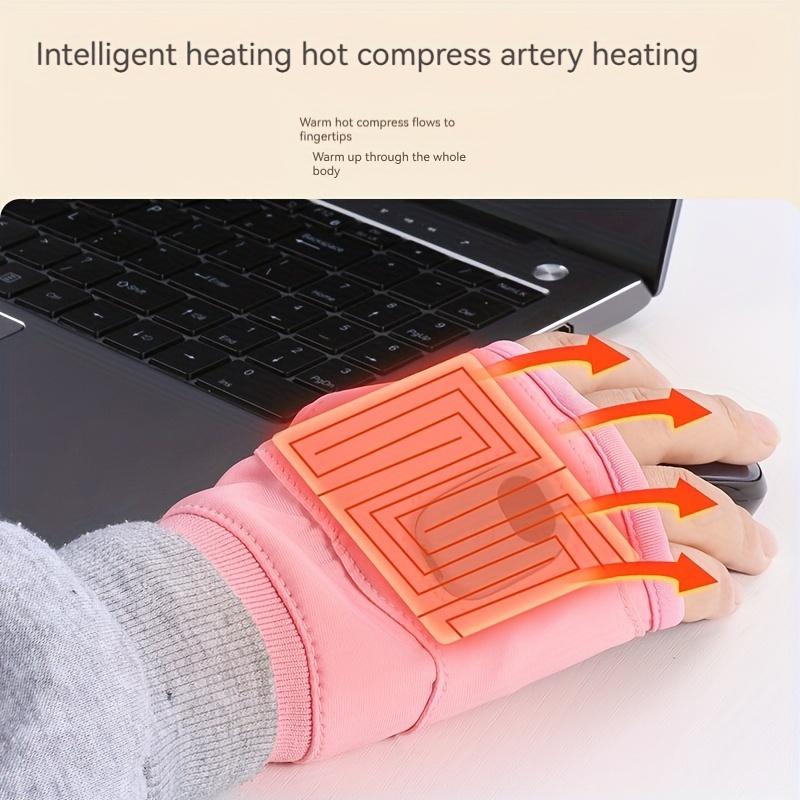 USB Charging Heated Hand Warmer Gloves - Dual-Function Design for All-Day Comfort, Lithium Polymer Battery, Adjustable 3-Level Temperature Control, Quick Heating, Portable for Valentine's Day, Easter, Women's Day, Mother's Day, Independence scroll ring