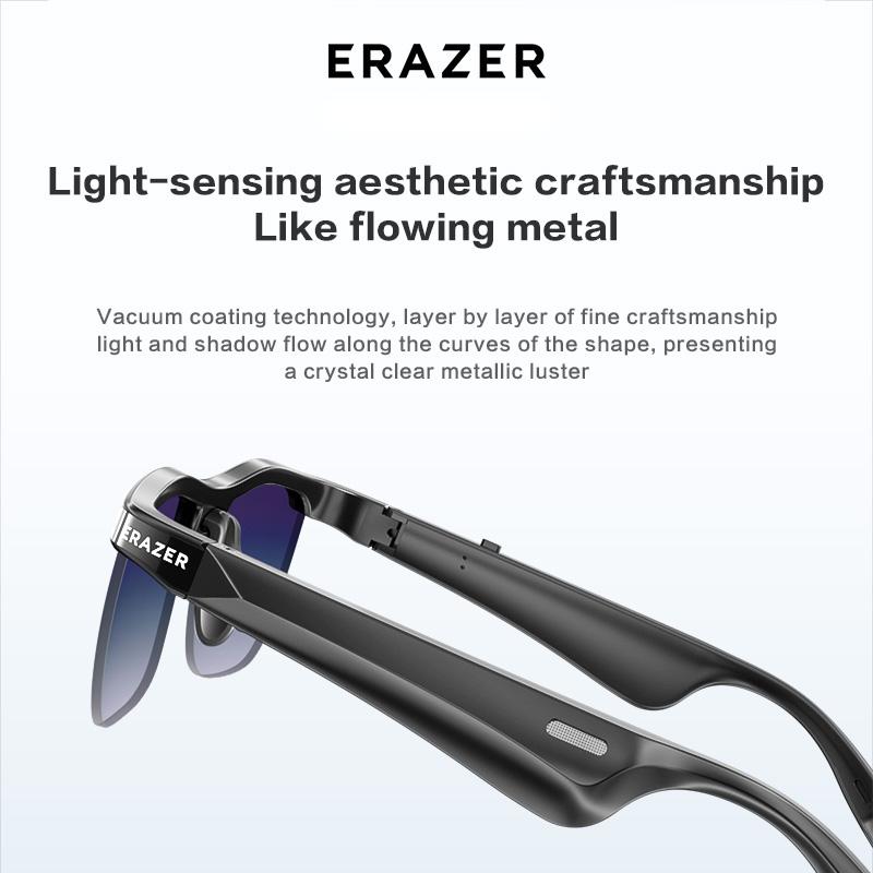 ERAZER Wireless Bluetooth smart glasses, multi-functional blue light blocking glasses for listening to music and making phone calls, stylish autumn and winter sun protection, Bluetooth compatible